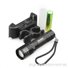 Flashlight LandFox Tactical XM-L T6 Zoom Torch Light Lamp LED Flashlight + 18650 Battery + Charger - B01MFBPHRI