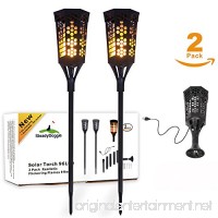 Flickering Flame Solar Torch Landscaping Light Kit (2 Pack) - Extra Long (36in) & L Mounts - Hi-Capacity Battery  Rechargeable Dusk-to-Dawn Accent Lighting for Garden Deck Patio Path Yard or Driveway - B07C96C46Q