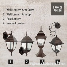 IN HOME 1-Light Outdoor Wall Mount Lantern Upward Fixture L02 Series Traditional Desigh Bronze Finish Clear Glass Shade (2 Pack) ETL listed - B07C39P8NH