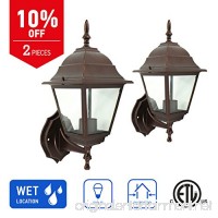 IN HOME 1-Light Outdoor Wall Mount Lantern Upward Fixture L02 Series Traditional Desigh Bronze Finish  Clear Glass Shade (2 Pack)  ETL listed - B07C39P8NH
