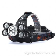 LED Headlight Siviki 35000LM 5x CREE XM-L T6 LED Headlamp Headlight Flashlight Head Light Lamp 18650 (Black) - B079QNJ1QC