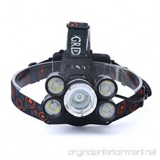 LED Headlight Siviki 35000LM 5x CREE XM-L T6 LED Headlamp Headlight Flashlight Head Light Lamp 18650 (Black) - B079QNJ1QC