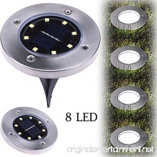 Mexidi 2018 Upgraded Outdoor Solar Lights 4 Pack 8-LED Waterproof Landscape Disk Lighting LED Walkway Lamp Dusk to Dawn Auto On/Off for Garden Pathways Patio Driveway (1 Pack White Light) - B07FM4LGN9