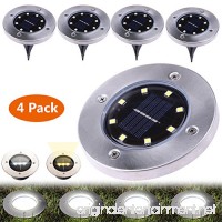 Mexidi 2018 Upgraded Outdoor Solar Lights 4 Pack 8-LED Waterproof Landscape Disk Lighting  LED Walkway Lamp  Dusk to Dawn Auto On/Off for Garden Pathways Patio Driveway (1 Pack  White Light) - B07FM4LGN9