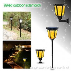 Occitop 2pcs IP65 Outdoor Solar 99LED Flickering Flame Landscape Lights Wall Lamps for Indoor Outdoor Vintage Atmosphere Lighting Holiday Party Home Decor - B07FF68XBD