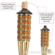 Style Bamboo Torches - Decorative Torches with Fiberglass Wicks - Extra-Large (16oz) Metal Canisters for Longer Lasting Burn - Stands 59 Tall - EZ Pour Funnel Included (6 Pack) - B0761KXCNL