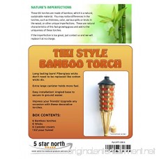 Style Bamboo Torches - Decorative Torches with Fiberglass Wicks - Extra-Large (16oz) Metal Canisters for Longer Lasting Burn - Stands 59 Tall - EZ Pour Funnel Included (6 Pack) - B0761KXCNL