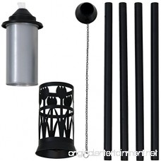 Sunnydaze Steel Outdoor Torch Jar with Tulip Design Includes Snuffer 22- to 64-Inch Adjustable Height Set of 2 Black/Silver - B07DW97TXD