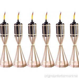 Tiki Original Natural Bamboo Table Torch Handcrafted Design (Pack of 6) - B07CRPCC7Y