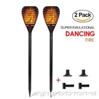 WENDOM Flickering Solar Wall Lights Dancing Flames LED Wireless Torches Waterproof Outdoor with 4Modes for Garden Patio Yard Driveway Pathway Pool 2Pack - B07D6S4F7W