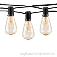 10Ft Outdoor Patio String Lights with 10 Clear ST38 Bulbs  UL Listed C7 Light String for Garden Backyard Deckyard Party Pergola Bistro Porch  Pool Umbrella ect - Black Wire - B01FJGZB8A