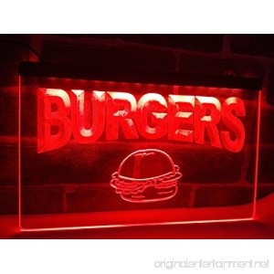 16x12 Restaurant Hamburgers Burgers LED Neon Light Sign Display (Red) - B07B8X8HFT