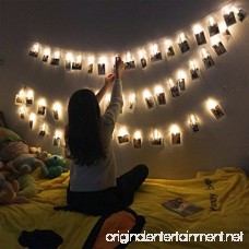 20Ft Battery Operated Indoor and Outdoor String Lights| with 40 LED Warm White Photo Clips| to Hang Cards Photos or Artwork. Includes Clear Adhesive Hooks for Convenient Easy Setup - B0765R5CVR