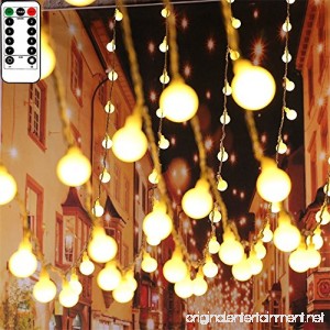 33Ft Indoor/Outdoor String Lights USB Powered 100 LED Globe String Lights Waterproof Fairy Lights with Remote & Timer Hanging Lights String for Patio Garden Porch Wedding Party Xmas Decor Warm White - B07D9K94V2