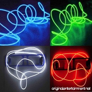 4 Pack - TDLTEK 15Ft Neon Glowing Strobing Electroluminescent Wire /El Wire(Blue Green Red White) + 3 Modes Battery Controllers - B00ZVEGZVS