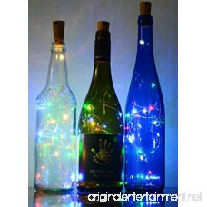 6 Pack 20-LEDS Spark Wine Bottle Light Cork Shape Battery Copper Wire String Lights for Bottle DIY Christmas Wedding and Party Décor (Colorful) - B075JGKJK7