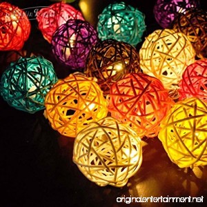 9.8 Feet 20 Rattan Ball Fairy String Lights Plug in Flexible Romantic Warm Lighting for Home Decor (Colorful) - B0734ZMVM1
