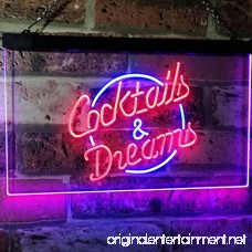 AdvpPro 2C Cocktails & Dreams Bar Beer Wine Drink Pub Club Dual Color LED Neon Sign Blue & Red 12 x 8.5 st6s32-i2079-br - B07DB9W6SS
