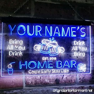 AdvpPro 2C Personalized Your Name Custom Home Bar Beer Established Year Dual Color LED Neon Sign White & Blue 12 x 8.5 st6s32-p1-tm-wb - B07DJQVMD4 id=ASIN