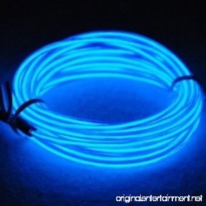Amicc® 3m 9ft Portable Neon Light El Wire with Battery Pack Neon Glowing Strobing Electroluminescent Wire for Parties Halloween Decoration (3m 9ft Blue) - B019IQ8GF2