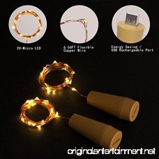 AnSaw Rechargeable Wine Bottle String lights 3 Pack USB Powered 20LED Bottle Cork Lights Starry Fairy Home Twinkle Cork Shape Decor Lights for Party Christmas Halloween Wedding (Warm White) - B0772T9CZM
