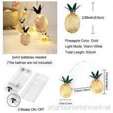 Aytai Pineapple Fairy String Lights Gold Metal Mesh 10 LED Battery Operated String Lights for Hawaiian Luau Birthday Party Christmas Wedding Indoor Outdoor Party Decoration (Warm White) - B07BXF35SW