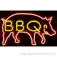 BBQ Real Glass Neon Light Sign Home Beer Bar Pub Recreation Room Game Room Windows Garage Wall store Sign (17×14 Large) - B01GJL19JY