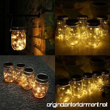 Betus Solar Powered 20 LEDs Mason Jar Lid String Lights with Hangers - Decorations for Garden Patio Path Christmas & Party - Warm Light (Jar NOT Included) - 3 Pack - B07CMZHD8Z