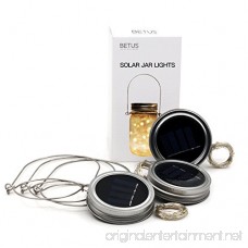 Betus Solar Powered 20 LEDs Mason Jar Lid String Lights with Hangers - Decorations for Garden Patio Path Christmas & Party - Warm Light (Jar NOT Included) - 3 Pack - B07CMZHD8Z