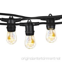 Brightech Ambience Pro Waterproof  Outdoor String Lights- Patio Lighting: Heavy Duty  Commercial Grade Weatherproof 48Ft Vintage Cafe Edison Bulbs- Bistro Strand for Garden Porch Yard Decking- Black - B074KMGNS7