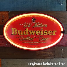 Budweiser Beer LED Sign 16 Oval Shaped Sign LED Light Rope That Looks Like Neon Wall Decor for Man Cave Garage Bar - B072KL9MDY
