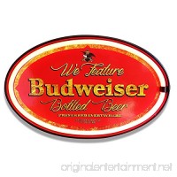 Budweiser Beer LED Sign  16" Oval Shaped Sign  LED Light Rope That Looks Like Neon  Wall Decor for Man Cave  Garage  Bar - B072KL9MDY