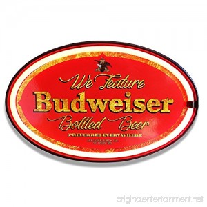 Budweiser Beer LED Sign 16 Oval Shaped Sign LED Light Rope That Looks Like Neon Wall Decor for Man Cave Garage Bar - B072KL9MDY