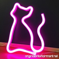 Cat Shaped Neon Signs Light LED Neon Art Decorative Lights Wall Decor for Children Baby Room Hose Bar Recreational Wedding Party Decoration (pink) - B078MH3YZR