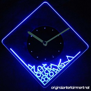 cnc2014-b Dropped Numerals Illuminated Edge Lit Bar Beer Neon Sign Wall Clock with LED Night Light - B016G4LD04
