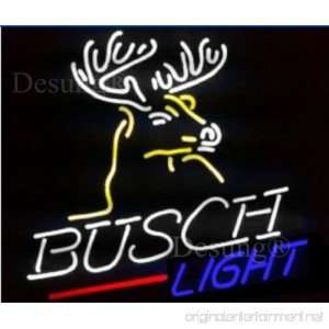 Desung New 20x16 Busch Deer Light Neon Sign Man Cave Neon Signs Sports Bar Pub Beer Neon Lights Lamp Glass Neon Light CX12 - B071LF37WK