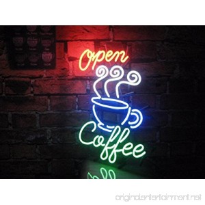 Desung New 20x16 Coffee Cafe Open Neon Sign (Multiple Sizes Available) Man Cave Signs Sports Bar Pub Beer Neon Lights Lamp Glass Neon Light CX171 - B073XDQV6D