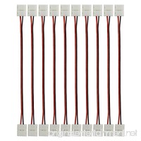 elcPark 10PCS Free Solder 2 Pin Wire Connector Cable Adapter for Single Color SMD 3528 LED Strip Light Strip to Strip - B01EWV2L8Q