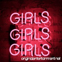 Girls Neon Signs  Handmade Glass Business Neon Light for Gift Bedroom Pub Hotel Wedding Party Decor Wall Sign Light 12" x 10" Pink - B073TM1HGG