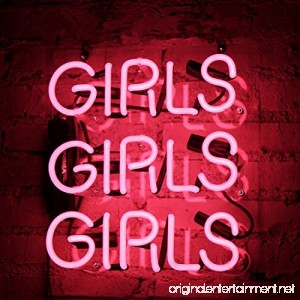 Girls Neon Signs Handmade Glass Business Neon Light for Gift Bedroom Pub Hotel Wedding Party Decor Wall Sign Light 12 x 10 Pink - B073TM1HGG