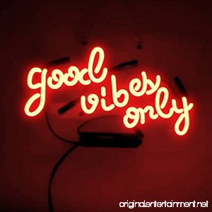 Good Vibes Only Real Glass Beer Bar Pub Store Party Homeroom Decor Neon Signs 14x9 - B0787ZL4ND