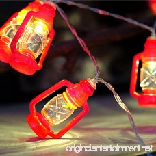 Gzero 30 LED Red Lantern Mini Kerosene String Lights For Patio Garden Holiday Home Decorations (Warm white light) - B07CGP9C8N