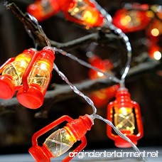 Gzero 30 LED Red Lantern Mini Kerosene String Lights For Patio Garden Holiday Home Decorations (Warm white light) - B07CGP9C8N