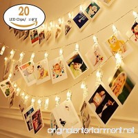 H.YOUNG Wall Deco LED Photo Clips String Lights Perfect For Wedding Surprise Office celebrate And DIY Hanging Phtoes 20 Clips  13 feet  Warm White - B01DNMO7E6