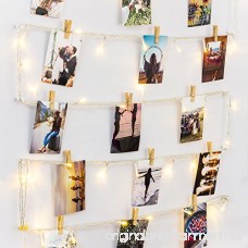 HAYATA [Remote & Timer] 40 LED Wooden Photo Clips String Light Picture Display - 30ft Fairy Battery Operated Hanging Picture Frame for Party Wedding Dorm Bedroom Birthday Christmas Decorations - B01MU7IM9G