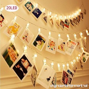 HiSayee Dec Waterproof LED String 20 Clips Battery Powered Fairy Twinkle Wedding Party Christmas Home Decor Lights for Hanging Photos Cards and Artwork - B074S5Q5MG