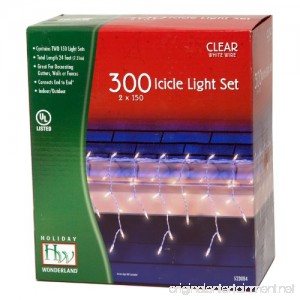 Holiday Wonderland 300-Count Clear Christmas Icicle Light Set - B000VBCV5K