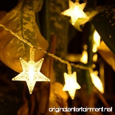 Homeleo 50 LED Warm White LED Twinkle Star Fairy Lights w/Remote Control Battery Powered Five-pointed Star String Lights - B0761RFKWG