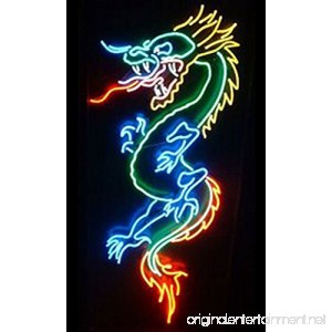 iecool China Dragon Neon Sign 30x18 Real Glass Bright Neon Light for Mancave Beer Bar Pub Garage Room - B0755D736B