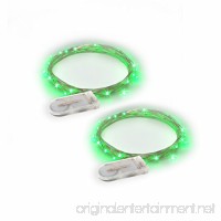 Indoor and Outdoor String Lights | Fairy Lights | 2 Sets of 15 Green Colored LED Lights for Patio  Bedroom  Holiday Decor  etc | Battery Powered - RTGS Products - B010J5Q856